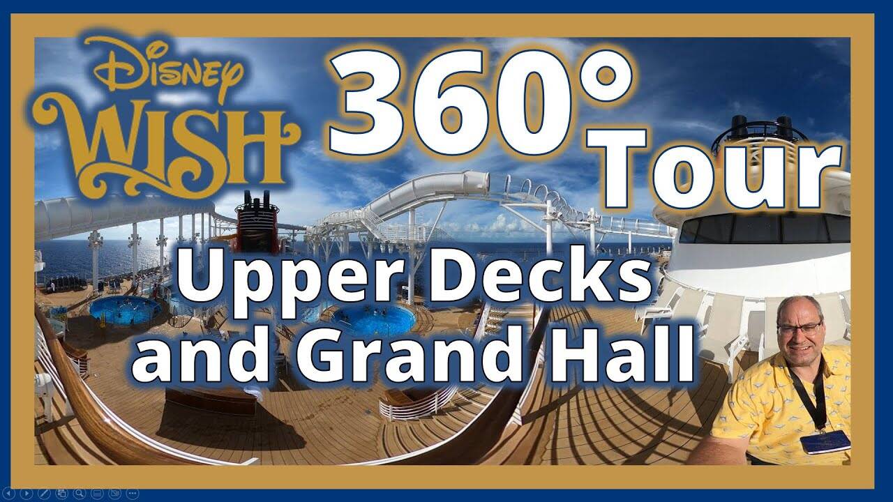 Video thumbnail for youtube video ov4v53cljay 360° Disney Wish Tour | Upper Decks | Grand Hall | Wipe up, down, left or right see all the magic!