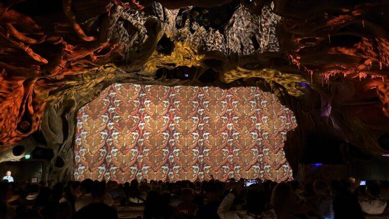 A curtain of butterflies gracefully opens the show, welcoming you into the world of bugs with a fluttering, larger-than-life entrance!