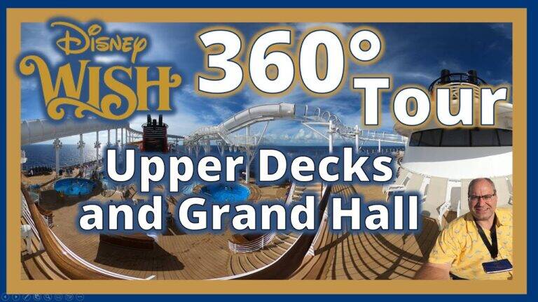 360° Disney Wish Tour | Upper Decks | Grand Hall | Wipe up, down, left or right see all the magic!