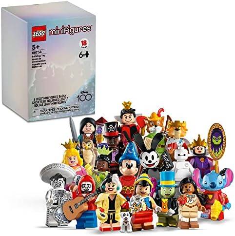 LEGO Minifigures Disney 100 6 Pack 66734 Limited Edition Collectible Figures, Surprise Buildable Disney Characters for Role Play, A Gift for Imaginative Kids Ages 5+